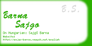 barna sajgo business card