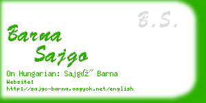 barna sajgo business card